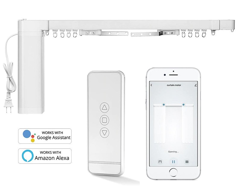 Smart Curtain Motor with DIY Telescopic Curtain Track