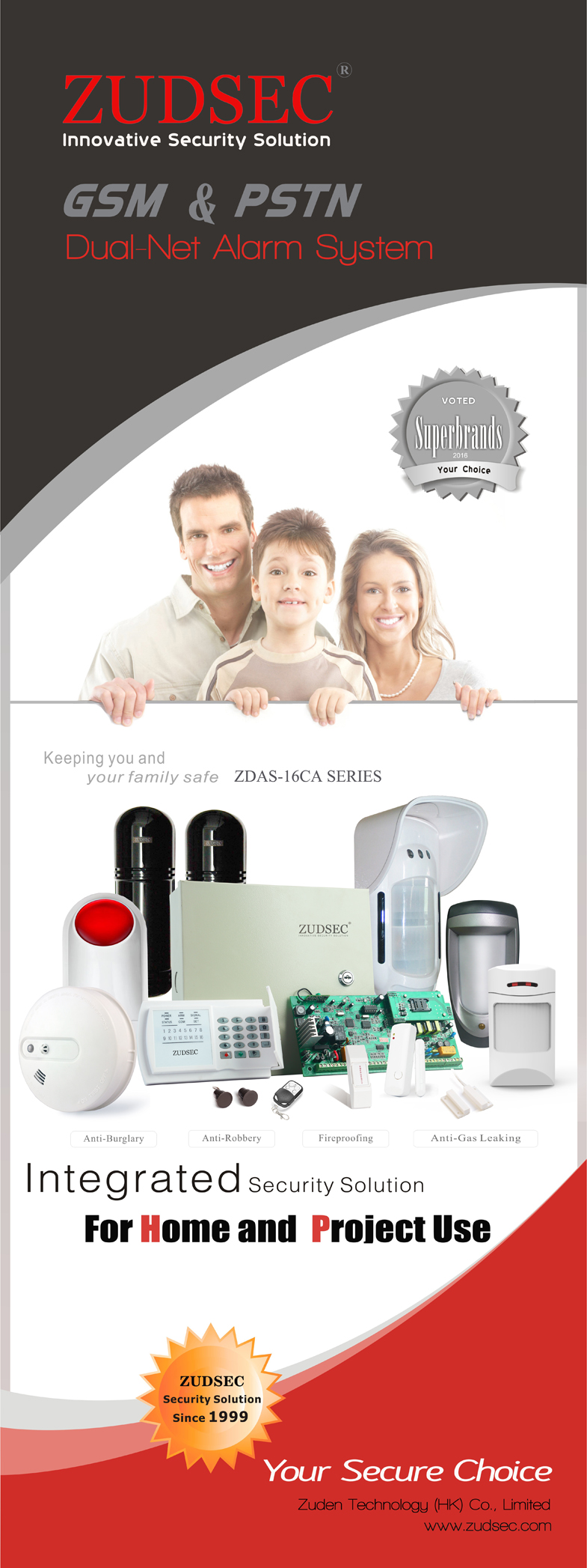 GSM/PSTN Dual-Net Alarm System -LED Keypad(图1)