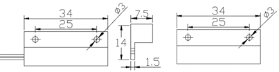 Wired Magnetic Door Sensor -Surface Mount(图1)