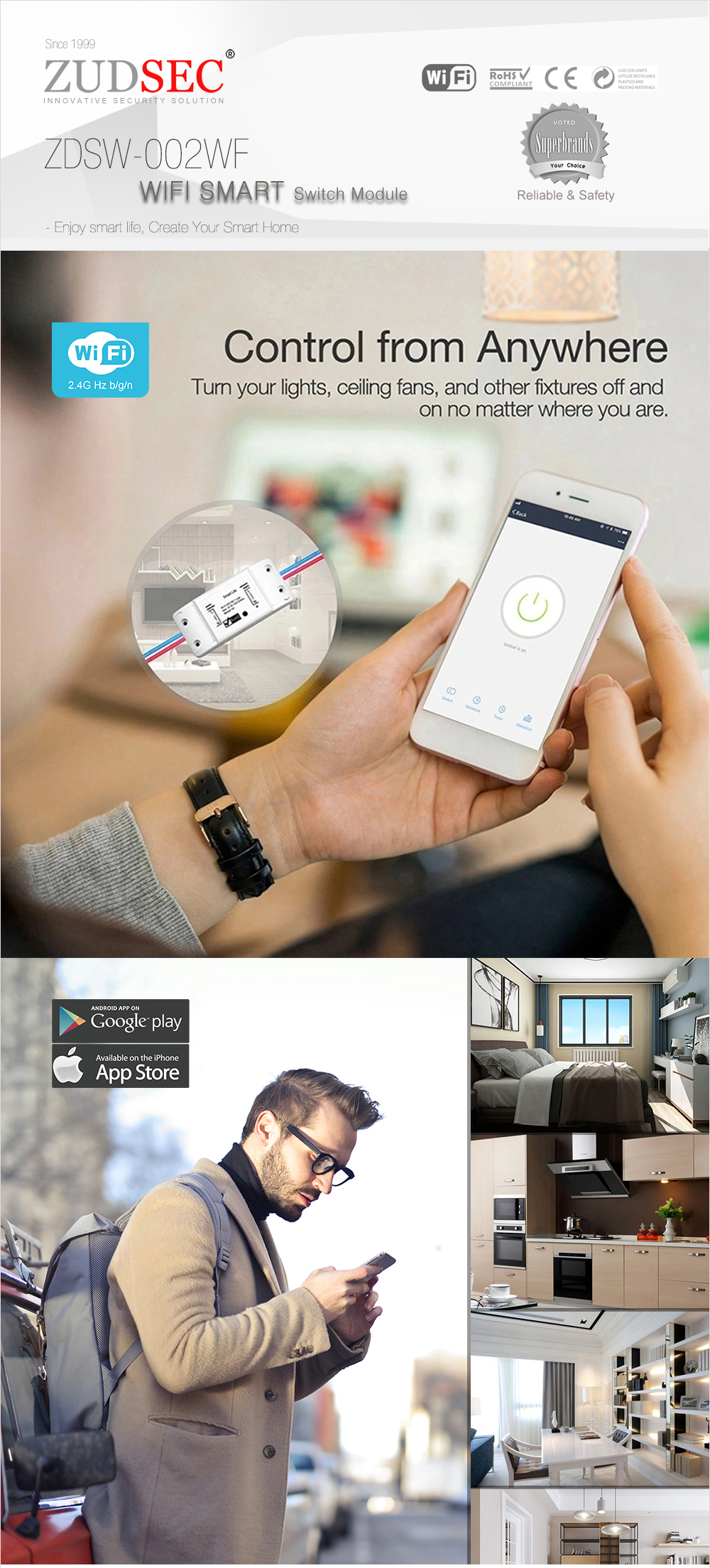 1CH WiFi Smart Switch(图1) 1CH WiFi Smart Switch(图1)