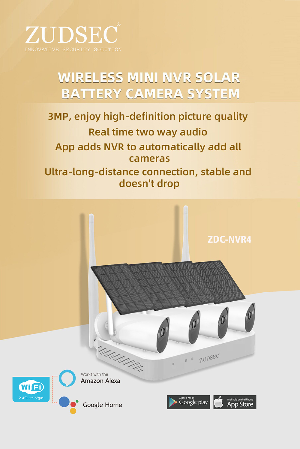 Mini NVR Solar Battery Camera Kit(图1)